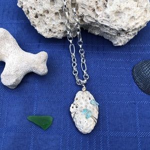 Handmade wire wrapped coral necklace